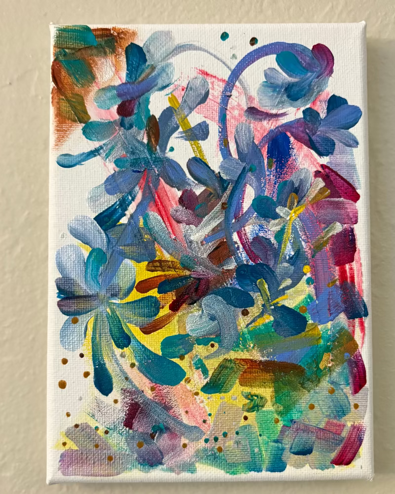 Colorful abstract painting on the wall